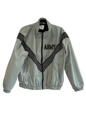ARMY IPFU PT Training Jacket Reflective Military Nylon Gray Small Regular SR